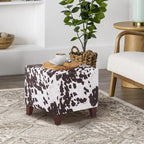 Banc ottoman cubique à imprimé vache