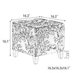 Banc ottoman cubique à imprimé vache