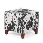 Banc ottoman cubique à imprimé vache