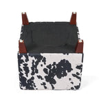 Banc ottoman cubique à imprimé vache