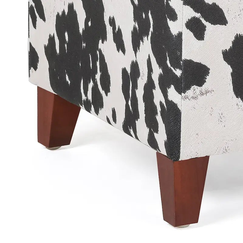 Banc ottoman cubique à imprimé vache