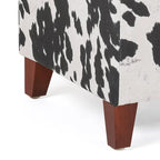 Banc ottoman cubique à imprimé vache
