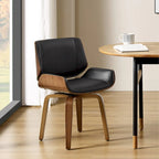 Chaises de salle à manger pivotantes en bois rembourrées (lot de 2)