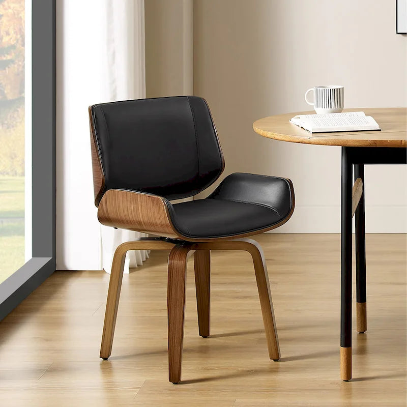 Chaises de salle à manger pivotantes en bois rembourrées (lot de 2)