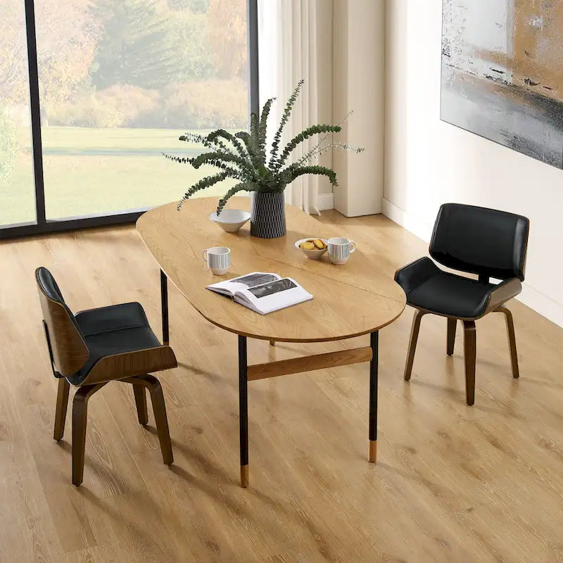 Chaises de salle à manger pivotantes en bois rembourrées (lot de 2)