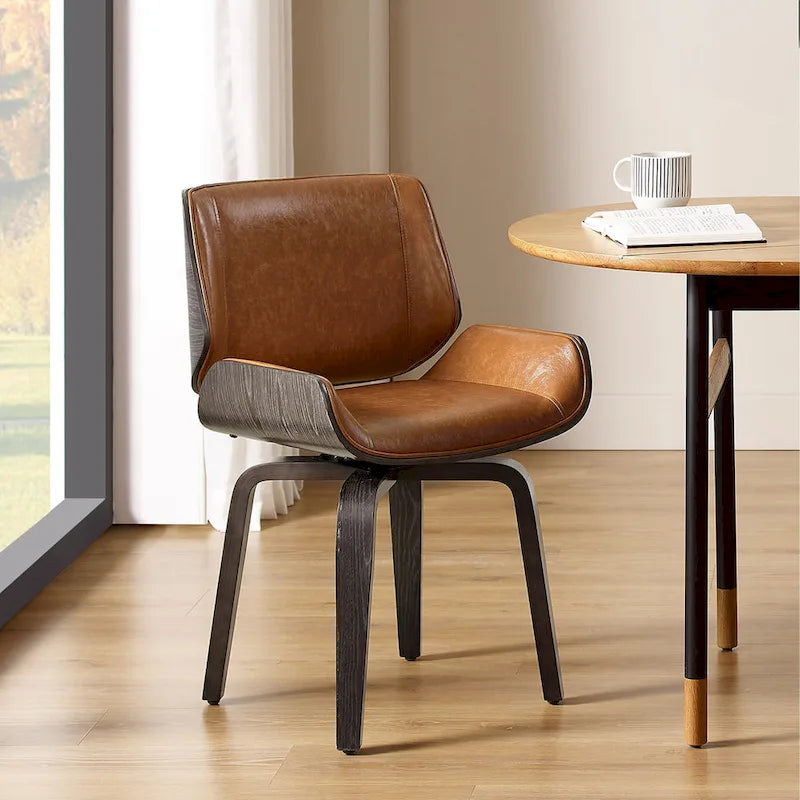 Chaises de salle à manger pivotantes en bois rembourrées (lot de 2)