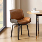 Chaises de salle à manger pivotantes en bois rembourrées (lot de 2)