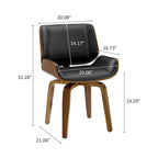 Chaises de salle à manger pivotantes en bois rembourrées (lot de 2)