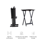 Plateaux de service pliants (4 plateaux + support)