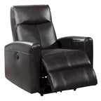 Fauteuil inclinable électrique contemporain en cuir avec massage lombaire