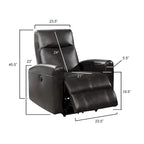 Fauteuil inclinable électrique contemporain en cuir avec massage lombaire