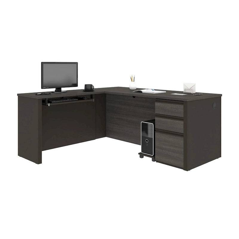 Bureau d'angle en L avec tiroirs de rangement