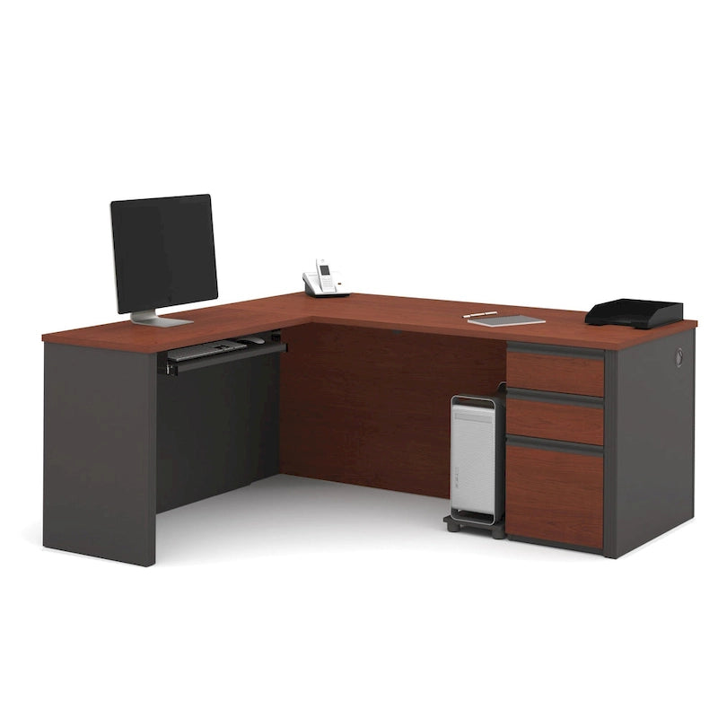 Bureau d'angle en L avec tiroirs de rangement