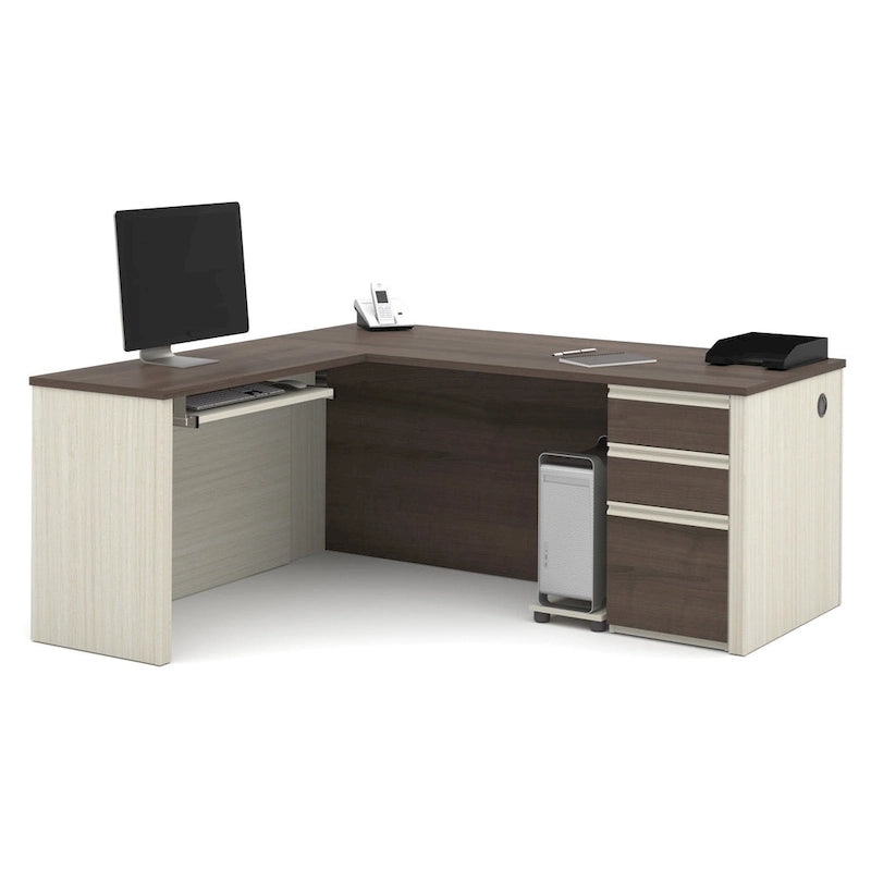 Bureau d'angle en L avec tiroirs de rangement