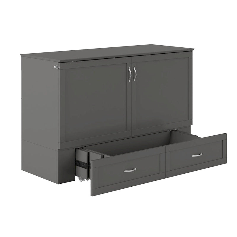 AFI Raleigh Queen Solid Wood Murphy Bed Chest with Mattress