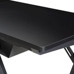 Bureau de jeu en L avec éclairage RGB et hub USB