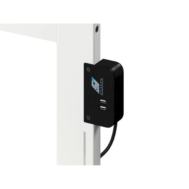 Lit plateforme Queen avec pied de lit assorti en blanc