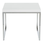 Table d'appoint avec plateau imitation bois et pieds chromés