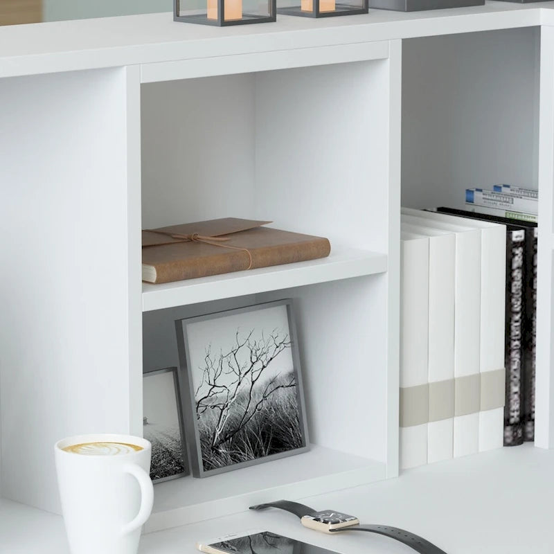 Bureau de réception en bois en L avec tiroir et serrure