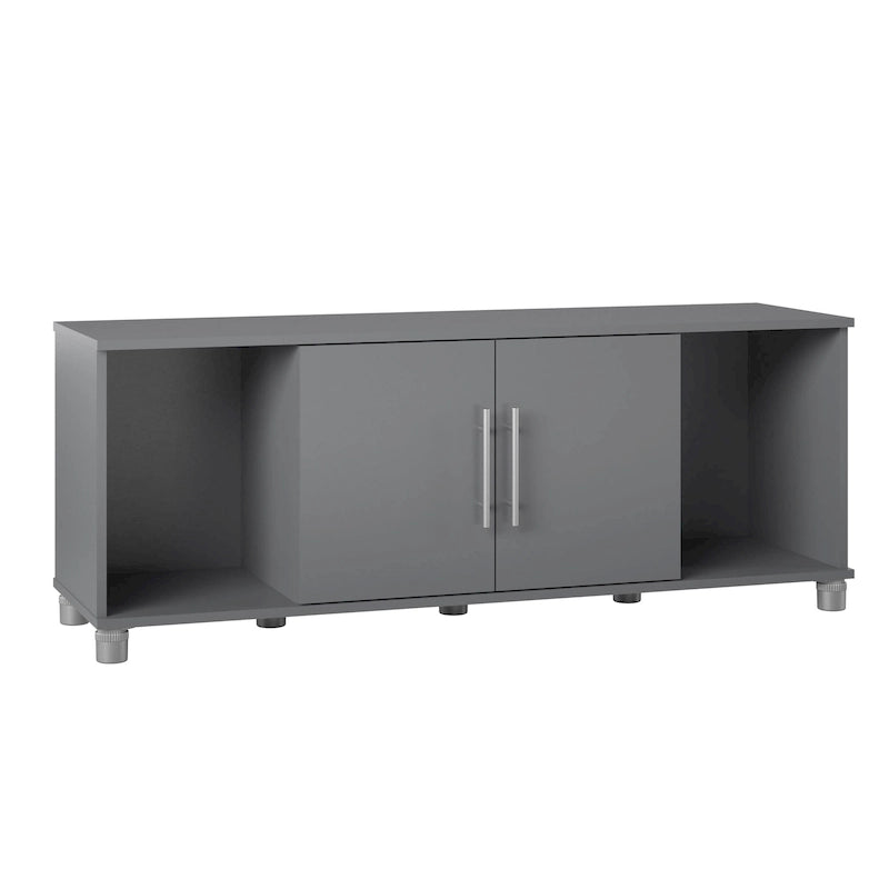 Banc de rangement à chaussures avec assise et portes d'armoire