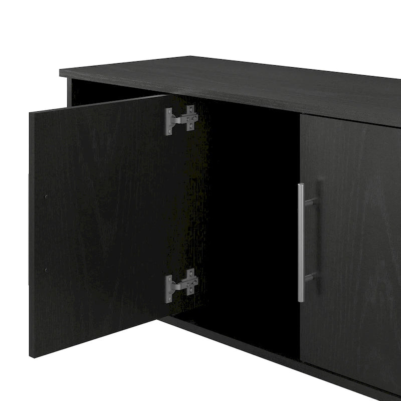 Banc de rangement à chaussures avec assise et portes d'armoire