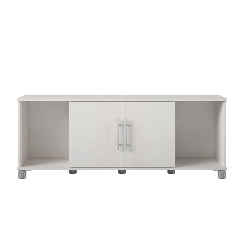 Banc de rangement à chaussures avec assise et portes d'armoire