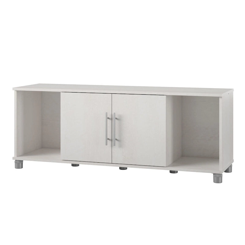 Banc de rangement à chaussures avec assise et portes d'armoire