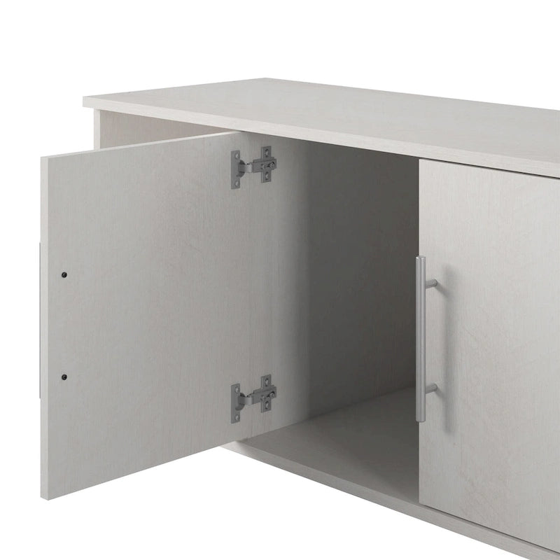 Banc de rangement à chaussures avec assise et portes d'armoire