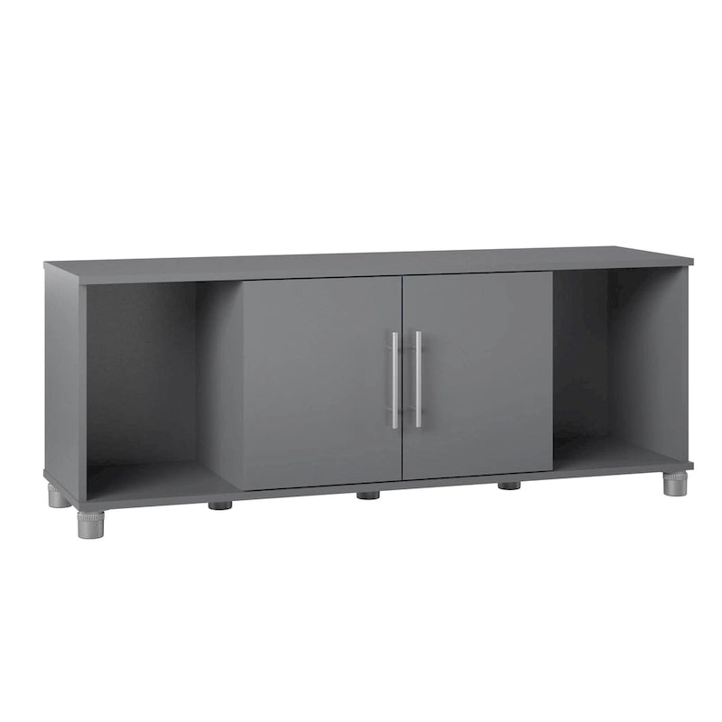 Banc de rangement à chaussures avec assise et portes d'armoire