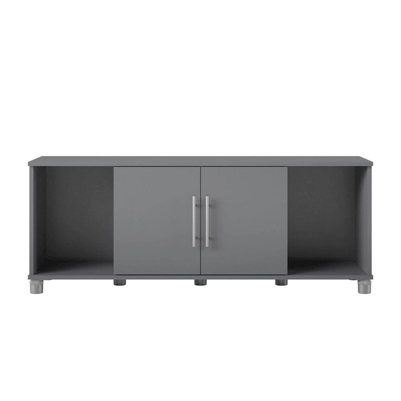 Banc de rangement à chaussures avec assise et portes d'armoire