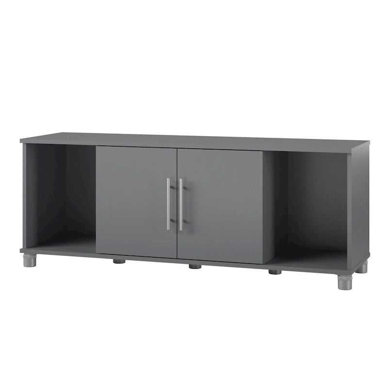 Banc de rangement à chaussures avec assise et portes d'armoire