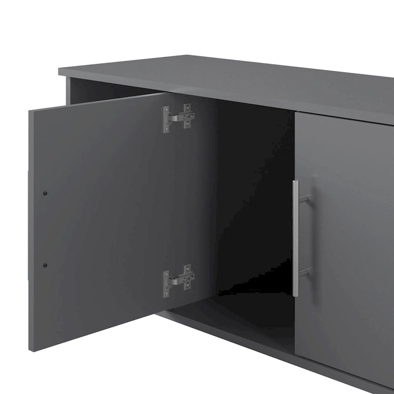 Banc de rangement à chaussures avec assise et portes d'armoire