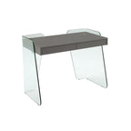 Bureau de travail avec plateau en verre et tiroirs