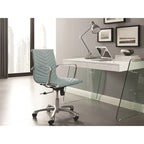 Bureau de travail avec plateau en verre et tiroirs