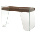Bureau de travail avec plateau en verre et tiroirs
