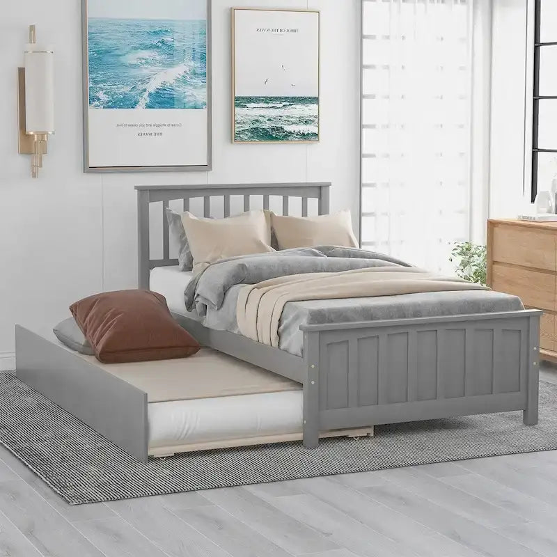 Lit plateforme simple avec lit gigogne