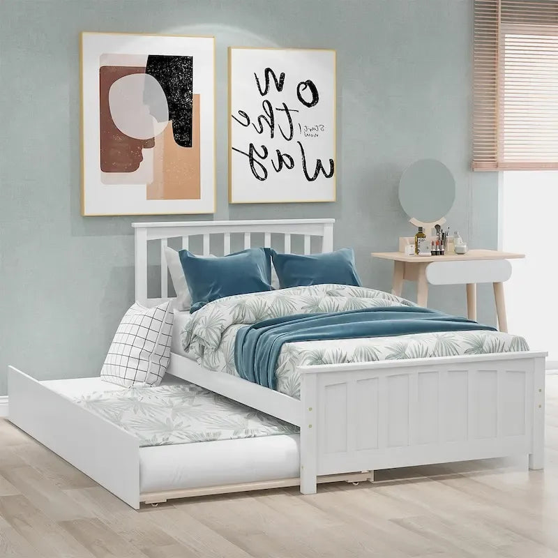 Lit plateforme simple avec lit gigogne