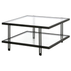 Table basse moderne en acier et verre