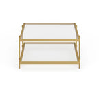 Table basse moderne en acier et verre