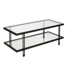 Table basse moderne en acier et verre