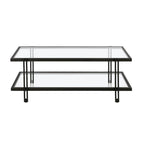 Table basse moderne en acier et verre