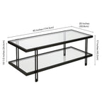 Table basse moderne en acier et verre