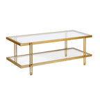 Table basse moderne en acier et verre