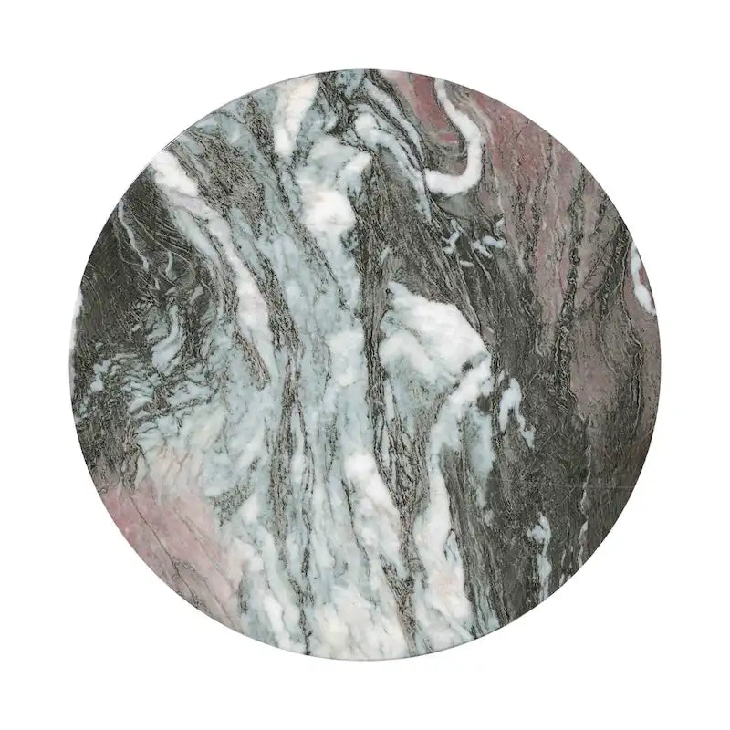 Table d'appoint en marbre gris et rose poudré