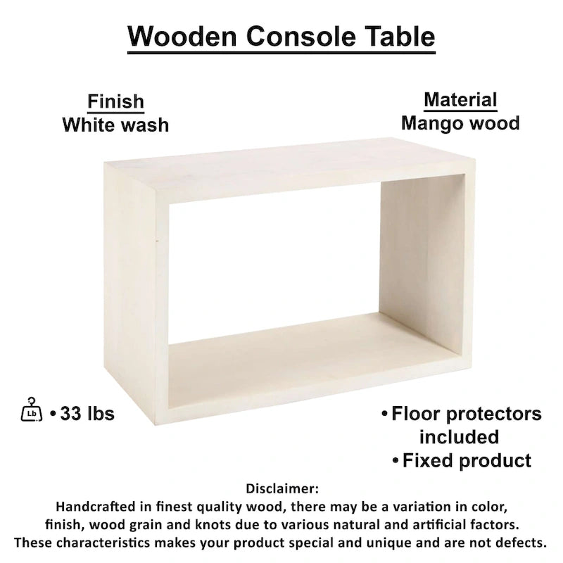 Console buffet en bois de manguier de 52 pouces avec étagère cube ouverte