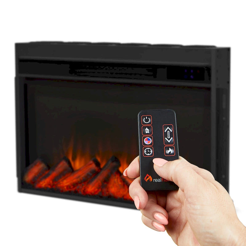 Meuble TV cheminée électrique mince de 72 po en chêne foncé