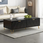 Table basse avec tiroirs de rangement et étagère ouverte
