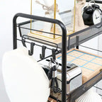 Chariot de rangement roulant à 5 niveaux avec paniers en maille amovibles, noir