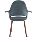 Lot de 2 Fauteuils Rembourrés en Tissu avec Pieds en Bois Noyer Marron