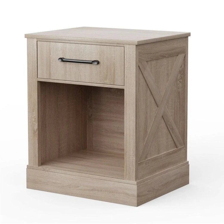 Table de chevet avec tiroir et étagère ouverte